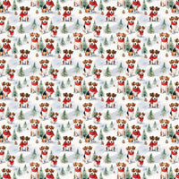 Jack Russell Joy Dog Wrapping Paper, Jack Russell Christmas Wrapping Paper, Festive Winter Pine Tree Holiday Dog Gift Wrapping Paper