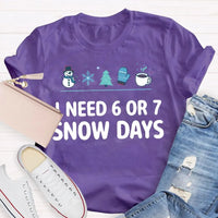 Humorous Winter Holiday Graphic Tee, Snow Days Snowflake Christmas Tree Shirt, Comfy Snow Lover T-Shirt, Winter Break Teacher Present