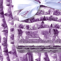 Snowy Winter Forest Gift Wrap, Purple Steam Train Wrapping Paper, Vintage Locomotive Holiday Wrapping Paper, Scenic Christmas Gift Wrap