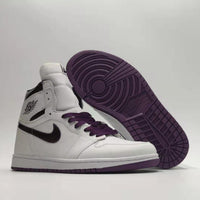 Sneakers, White Purple Colorway, Lace Up Design, Casual Gift for Sneaker Fans
