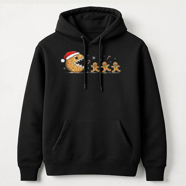 Adorable Christmas Cookie Hoodie, Humorous Gingerbread Man Hoodie, Holiday Gingerbread Hooded Sweatshirt, Festive Xmas Pullov