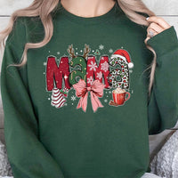 Leopard Print Holiday Crewneck, Christmas Mama Sweatshirt, Festive Mama Pullover Sweater, Adorable Winter Mom Sweatshirt, Xmas Present for Her