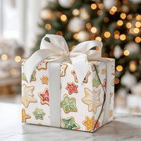 Watercolor Star Sugar Cookie Holiday Gift Wrap, Christmas Cookie Wrapping Paper, Baker Christmas Wrapping Paper, Festive Xmas Wrapping Paper