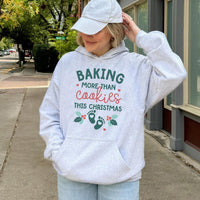Humorous Pregnancy Reveal Sweatshirt, Baking More Than Cookies This Christmas Hoodie, Expecting Mom Holiday Pullover, Baby Announcement Sweater