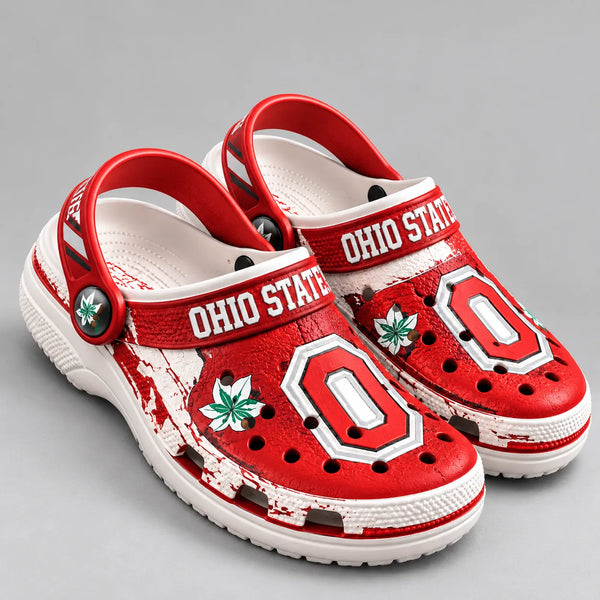 OSU Scarlet and White - Block O in Distressed Contrast - main