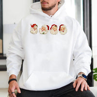 Retro Christmas Graphic Hoodie, Vintage Santa Hoodie, Cheerful Holiday Santa Hoodie, Classic Xmas Sweatshirt, Winter Present for Men and Women