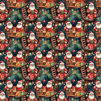 Treehouse Santa Christmas Gift Wrap, Black Santa Wrapping Paper, Holiday Santa Wrapping Paper, Black Santa Gift Wrap Roll