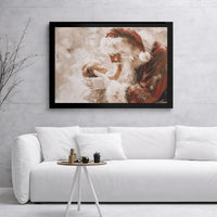 Whimsical Christmas Oil Painting Canvas Print, Santa Claus Holding Baby Canvas Wall Art, Holiday Santa Canvas Art, New Parents Xmas Present