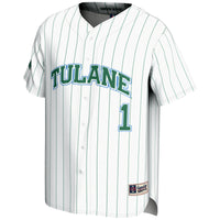 #1 Tulane Green Wave Lightweight Baseball Jersey - White