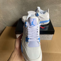 Mid Top Sneakers, White Blue Colorway, Lace Up Design, Casual Gift for Sneaker Fans