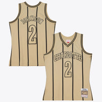 Charlotte Hornets Larry Johnson 1992 Swingman Jersey - Khaki