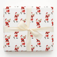 Musical Christmas Gift Wrap, Santa Playing Trumpet Wrapping Paper, Watercolor Santa Present Paper, Holiday Musician Gift Wrap
