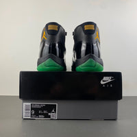 Low Top Sneakers, Black Green Yellow Colorway, Lace Up Design, Casual Gift for Sneaker Fans