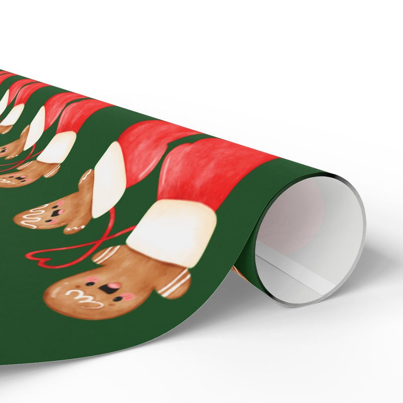 Santa Pants Wrapping Paper, Gingerbread Men Christmas Gift Wrap, Holiday Present Wrapping Paper, Adorable Winter Gift Wrap Roll