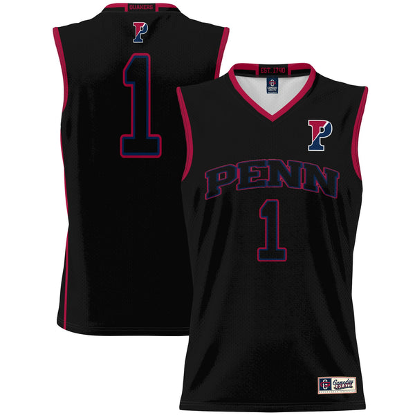 #1 Pennsylvania Quakers Lightweight Basketball Jersey - Black