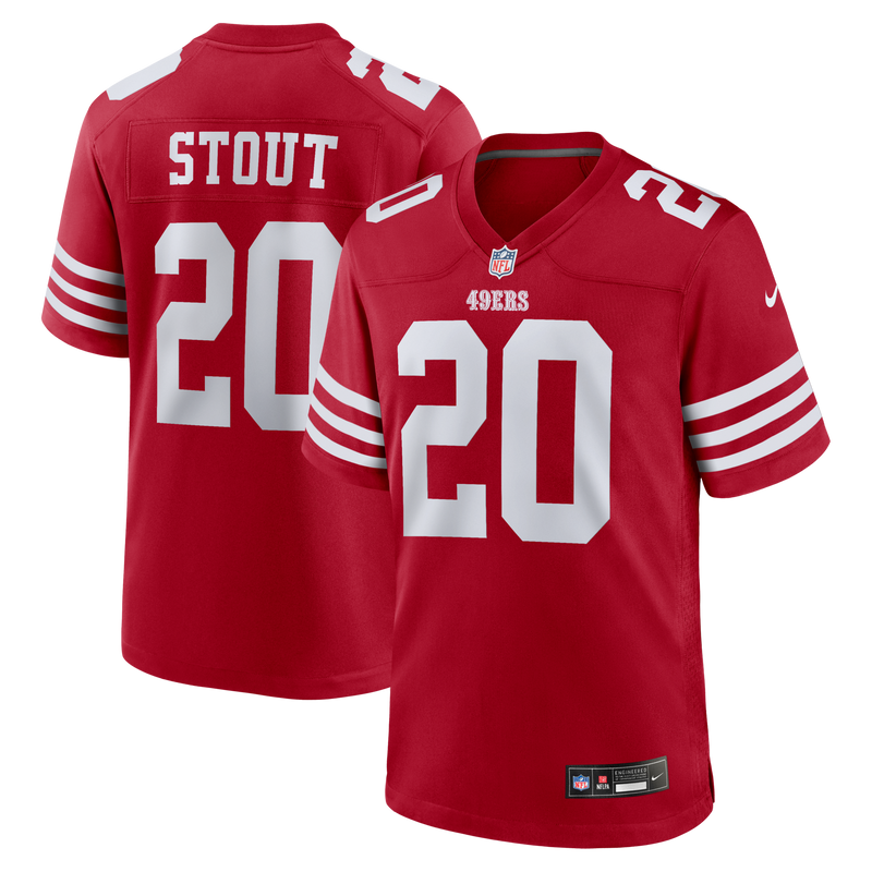 San Francisco 49ers Upton Stout Scarlet Team Game Jersey