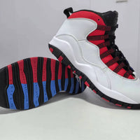 High Top Sneakers, White Red Black Colorway, Mismatched Colorway, Lace Up Design, Casual Gift for Sneaker Fans
