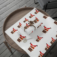 Native Headdress Santa Gift Wrap, Running Santa Gift Wrapping Paper, Humorous Holiday Wrapping Paper Roll, Christmas Present Wrap