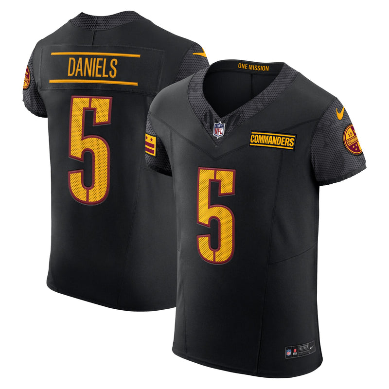 Washington Commanders Jayden Daniels Black Alternate Elite Jersey