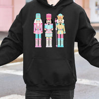 Pastel Ballet Soldiers Sweatshirt, Nutcracker Christmas Hoodie, Adorable Holiday Graphic Hoodie, Festive Winter Season Pullover