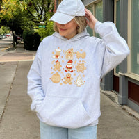 Adorable Gingerbread Cookie Hoodie, Gingerbread Christmas Hoodie, Festive Holiday Hooded Sweatshirt, Comfy Winter Graphic Pullover Hoodie