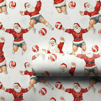 Sports Santa Claus Holiday Gift Wrap, Volleyball Santa Wrapping Paper, Humorous Athletic Santa Christmas Paper, Volleyball Player Present Wrap