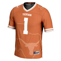 #1 Texas Longhorns Icon Print Football Fashion Jersey - Texas Orange
