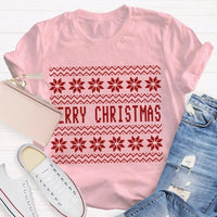 Floral Christmas Flower Shirt, Merry Christmas Waves T-Shirt, Adorable Holiday Graphic Tee, Retro Botanical Xmas Shirt, Festive Christmas Present