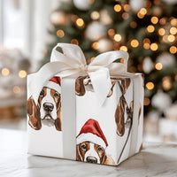 Festive Winter Holiday Dog Gift Wrap, Basset Hound Christmas Wrapping Paper, Adorable Basset Hound Wrapping Paper, Xmas Dog Lover Present Wrap
