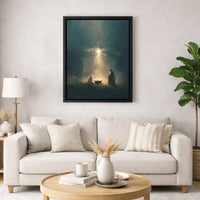 Holy Family Birth of Jesus Wall Art, Nativity Scene Star of Bethlehem Poster, Painterly Sacred Art Print, Christmas Christian Decor