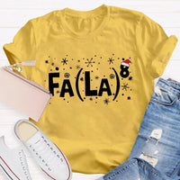 Humorous Holiday Math Graphic Shirt, Fa La La Equation Christmas Math Teacher T-Shirt, Retro Xmas Teacher Tee, Winter Math Lover Present Shirt