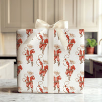 Rustic Christmas Gift Wrap, Western Cowboy Santa Wrapping Paper, Watercolor Rodeo Santa Holiday Paper, Cowboy Present Wrap