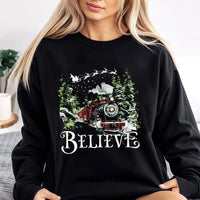 Vintage Holiday Train Crewneck, Believe Christmas Sweatshirt, Festive Winter Movie Sweater, Express Train Pullover