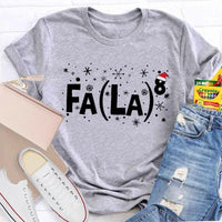 Humorous Holiday Math Graphic Shirt, Fa La La Equation Christmas Math Teacher T-Shirt, Retro Xmas Teacher Tee, Winter Math Lover Present Shirt