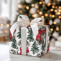 Christmas Dog Wrapping Paper, Weimaraner Dog Wrapping Paper, Winter Scarf Pine Tree Gift Wrap, Holiday Dog Gift Wrap, Present for Dog Lovers