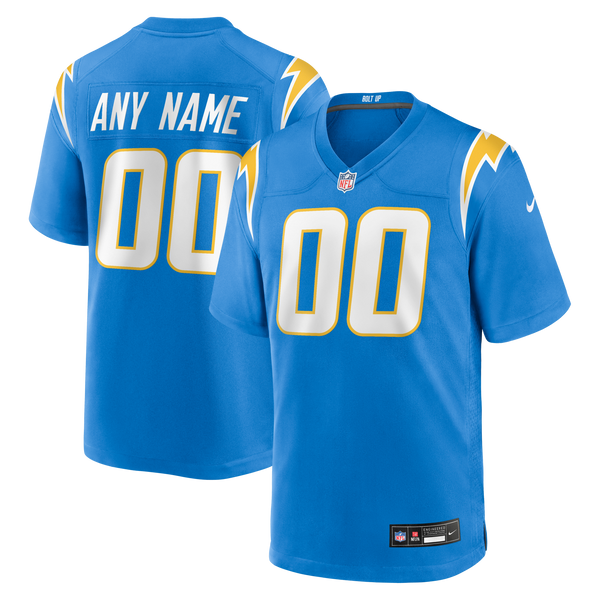 Los Angeles Chargers Powder Blue Custom Game Jersey
