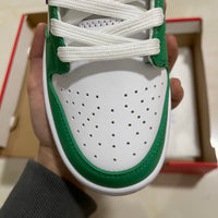 Low Top Sneakers, White Green Colorway, Lace Up Design, Casual Gift for Sneaker Fans