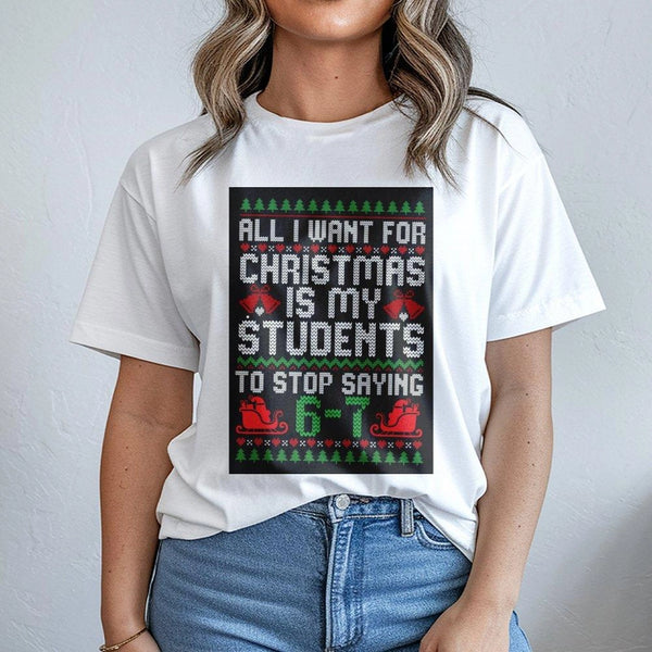 Adorable Math Teacher Tee, Humorous Math Teacher Christmas Shirt, School Educator Holiday Graphic T-Shirt, Winter Math Teache