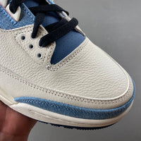 Retro Low Top Sneakers, Blue White Colorway, Leather Footwear, Lace Up Design, Casual Gift for Sneaker Fans