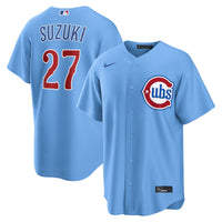 Chicago Cubs Seiya Suzuki Light Blue Alternate Replica Jersey