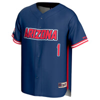 #1 Arizona Wildcats Lightweight Baseball Fashion Jersey - Navy
