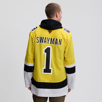 Boston Bruins Jeremy Swayman Gold 2026 NHL Stadium Series Premium Jersey