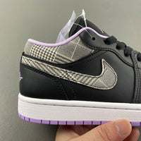Retro Low Top Sneakers, Black Purple Colorway, Lace Up Design, Casual Gift for Sneaker Fans
