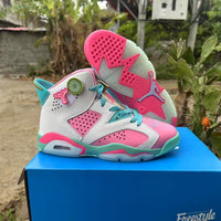 High Top Sneakers, White Pink Green Colorway, Lace Up Design, Casual Gift for Sneaker Fans