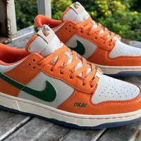 Low Top Sneakers, Orange Teal White Colorway, Lace Up Design, Casual Gift for Sneaker Fans