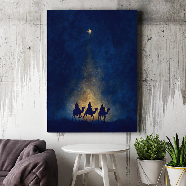 Nativity Star of Bethlehem Wall Decor, Three Wise Men Canvas Art, Religious Christian Christmas Canvas, Magi Holiday Home Pre