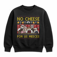 Ugly Christmas Mouse Sweatshirt, No Cheese for Us Meeces Sweatshirt, Humorous Holiday Crewneck, Adorable Xmas Graphic Sweatshirt, Holiday Present