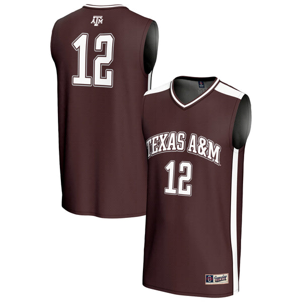 #12 Texas A&M Aggies Lightweight Basketball Fashion Jersey - Maroon