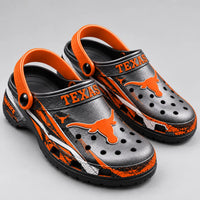 TEX Burnt Orange - Longhorn Mark on Graphite Clogs