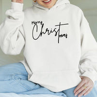Minimalist Script Holiday Sweatshirt, Merry Christmas Hoodie, Comfy Winter Typography Pullover, Christmas Season Sweater, Festive Present